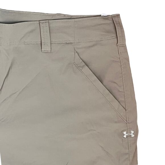 Under Armour Loose Fit Khaki Technical Golf Shorts Mens 40x9 Casual Stretch - Picture 2 of 7